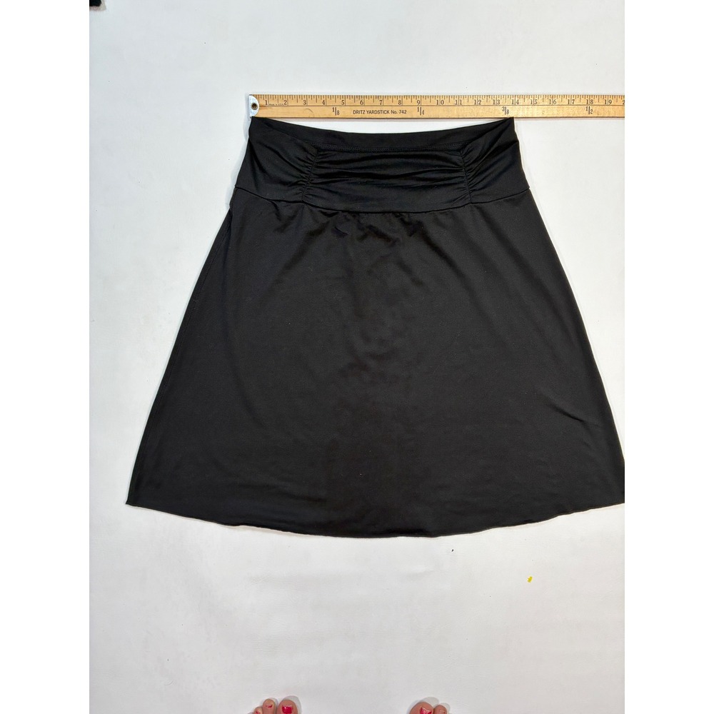 Tranquility Clothing Black Skirt Ruched Waist‎ A-Line Stretch Womens Small
